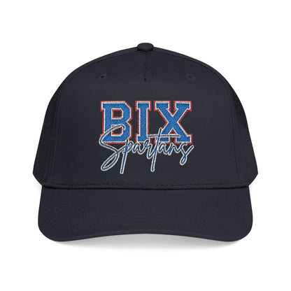 Embroidered BIX Script Baseball Cap — Retro Distressed Patch Hat