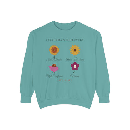 Oklahoma Wildflower Field Guide Crewneck Sweatshirt | Comfort Colors