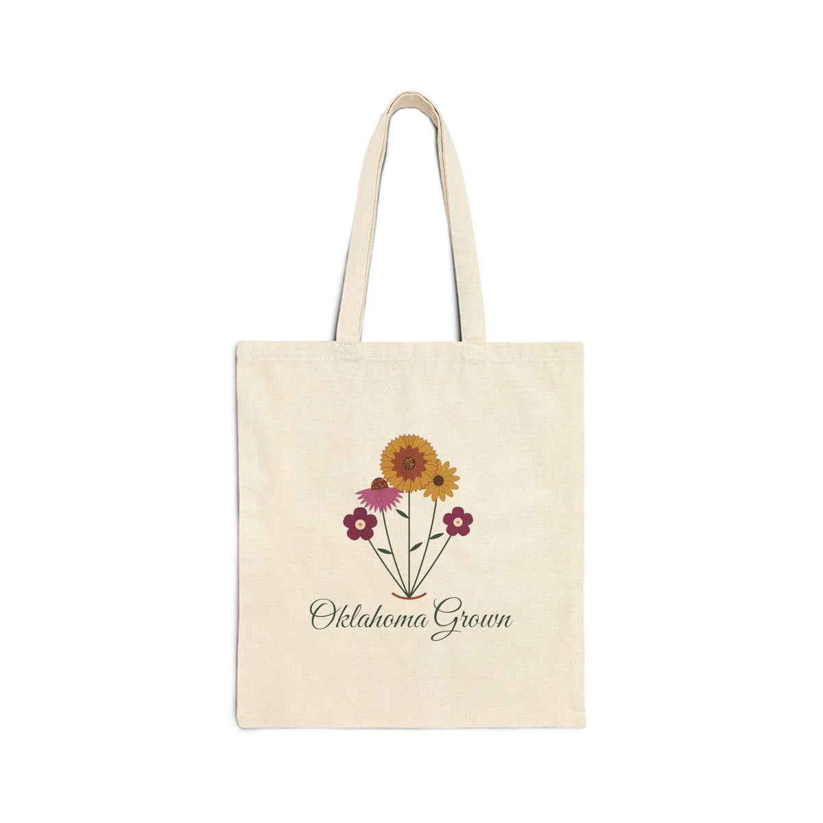 Oklahoma Grown Wildflower Canvas Tote Bag