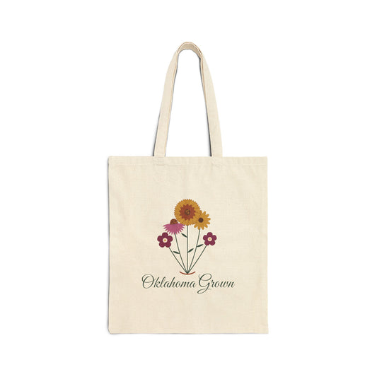 Oklahoma Grown Wildflower Canvas Tote Bag
