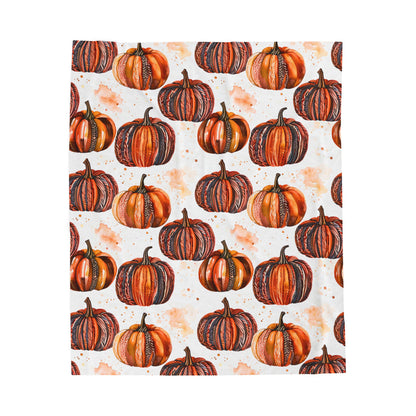 Autumn Pumpkin Paradise Velveteen Plush Blanket