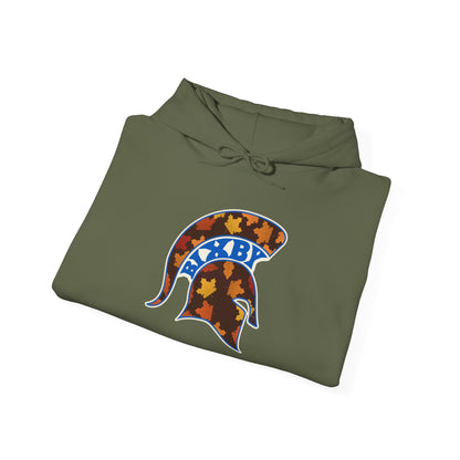 Bixby Spartans Fall Leaves Helmet Hoodie – Autumn Game Day Hooded Sweatshirt