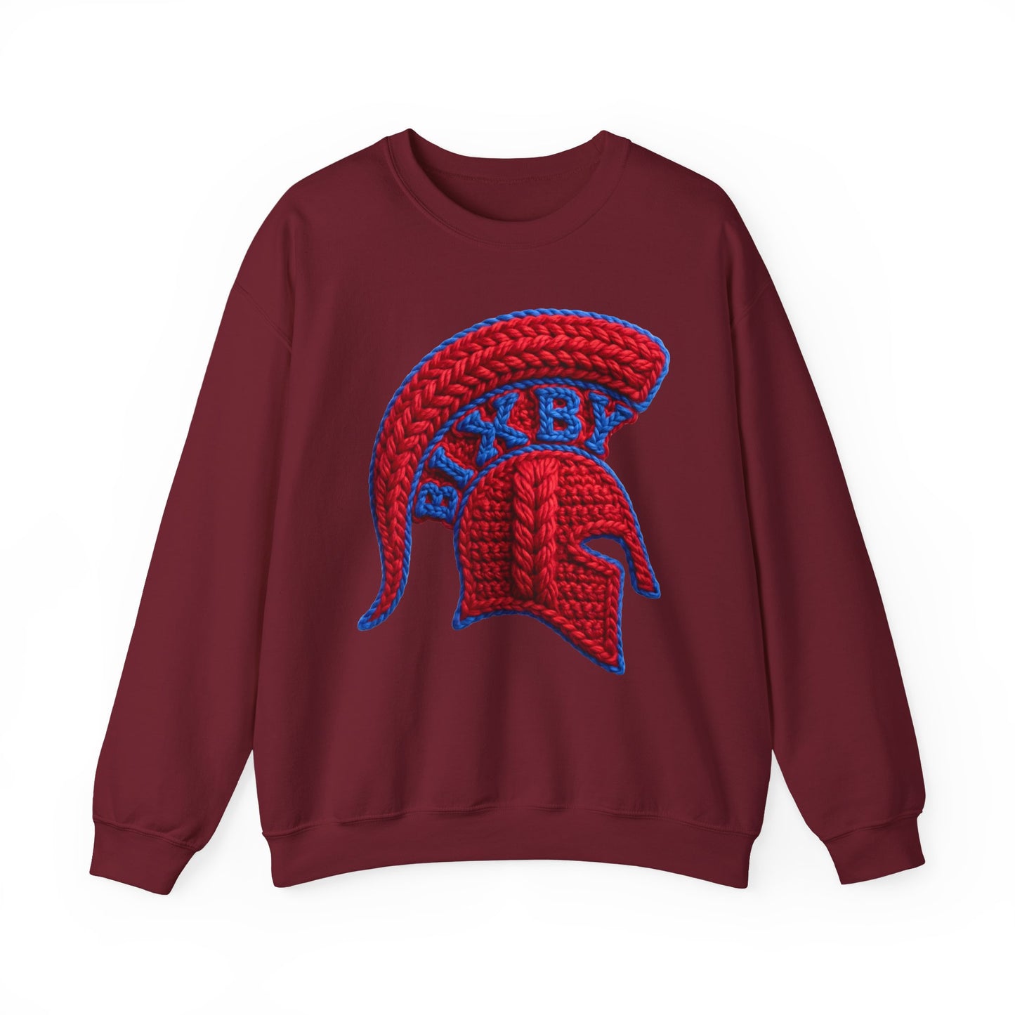 Red Spartan Helmet BIXBY Knit-Style Printed Design