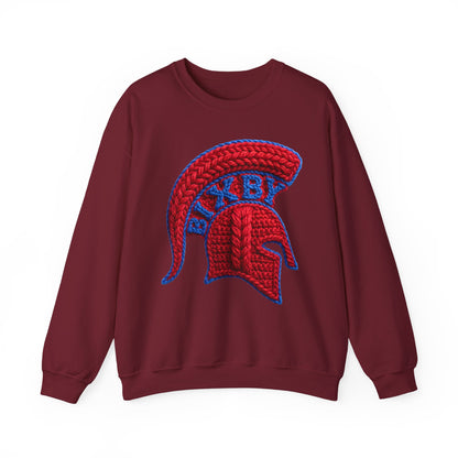 Red Spartan Helmet BIXBY Knit-Style Printed Design