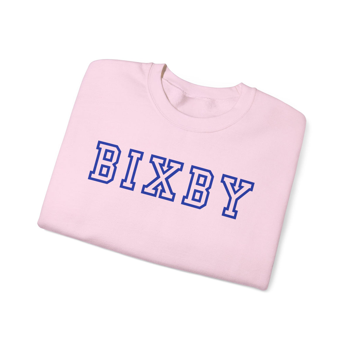 Bixby Spartans Bold Letter With Sleeve Blue Logo Sweatshirt