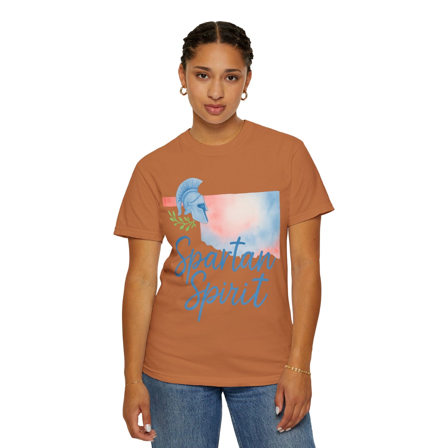 Spartan Spirit Bixby OK Watercolor Comfort Colors Tee