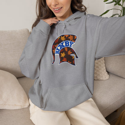 Bixby Spartans Fall Leaves Helmet Hoodie – Autumn Game Day Hooded Sweatshirt