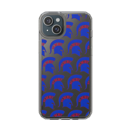 Spartan Blue Logo Clear Apple Phone Case