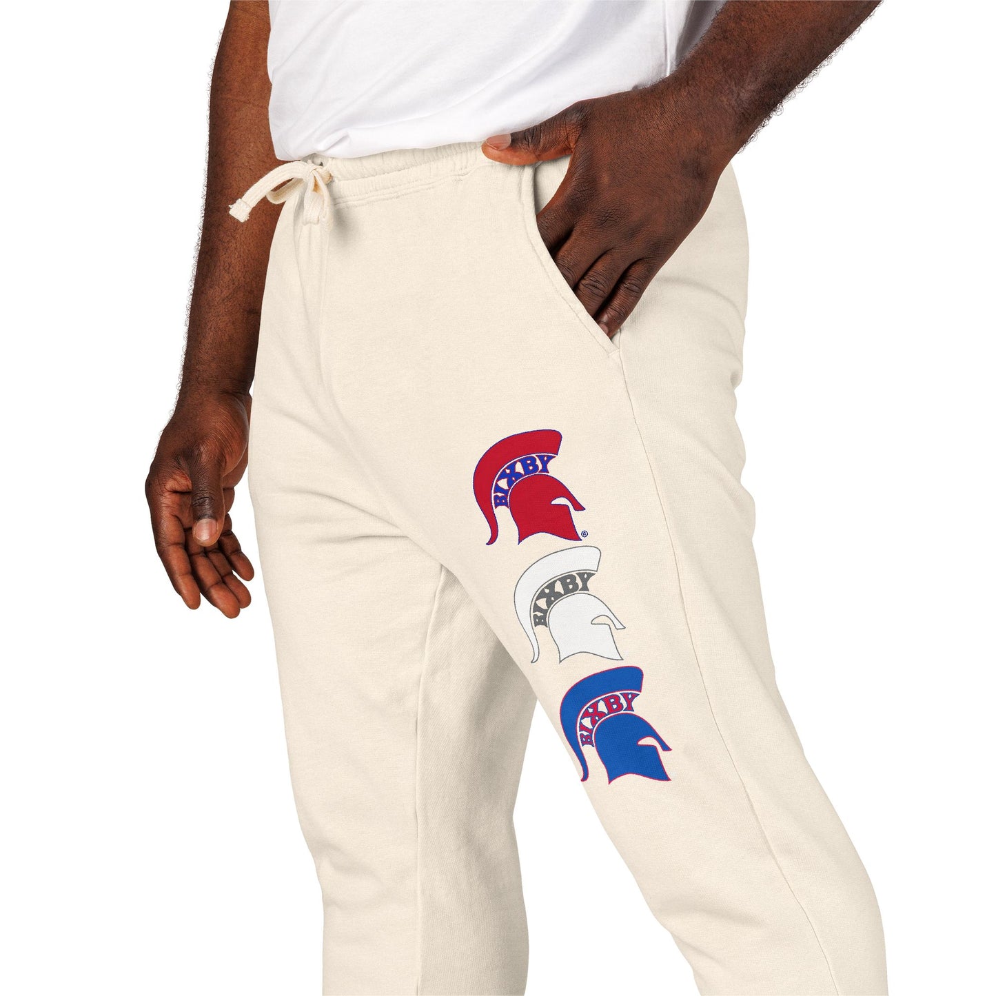 Bixby Spartan Logo Red White & Blue Comfort Colors Sweatpants