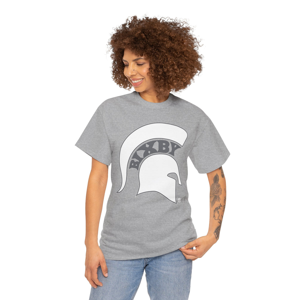 Bixby Spartans White Logo Tee