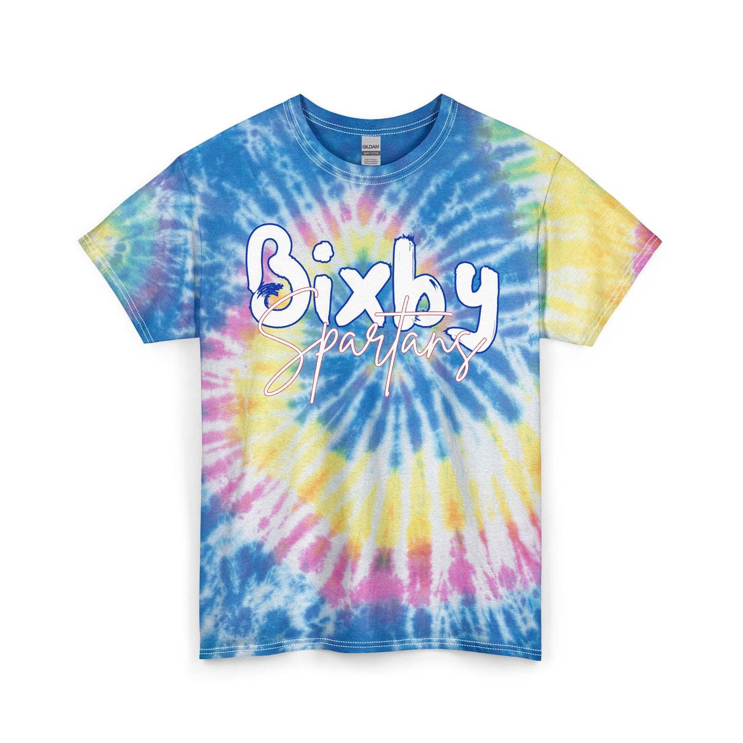 Bixby Spartans Navy Tie-Dye Softstyle Tee