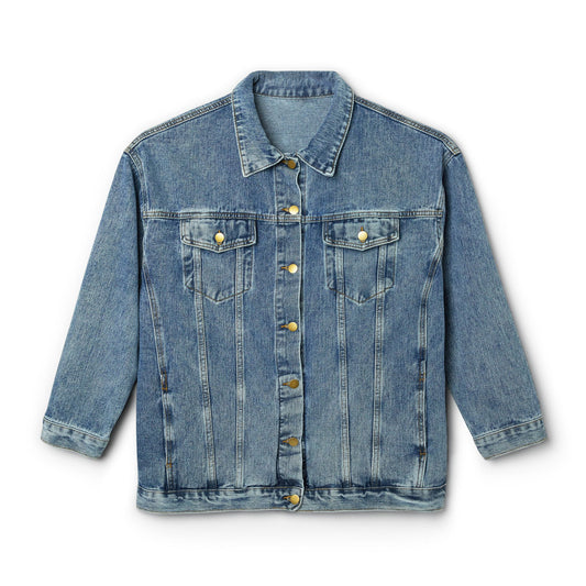 Women's Denim Jacket Spartan White Logo