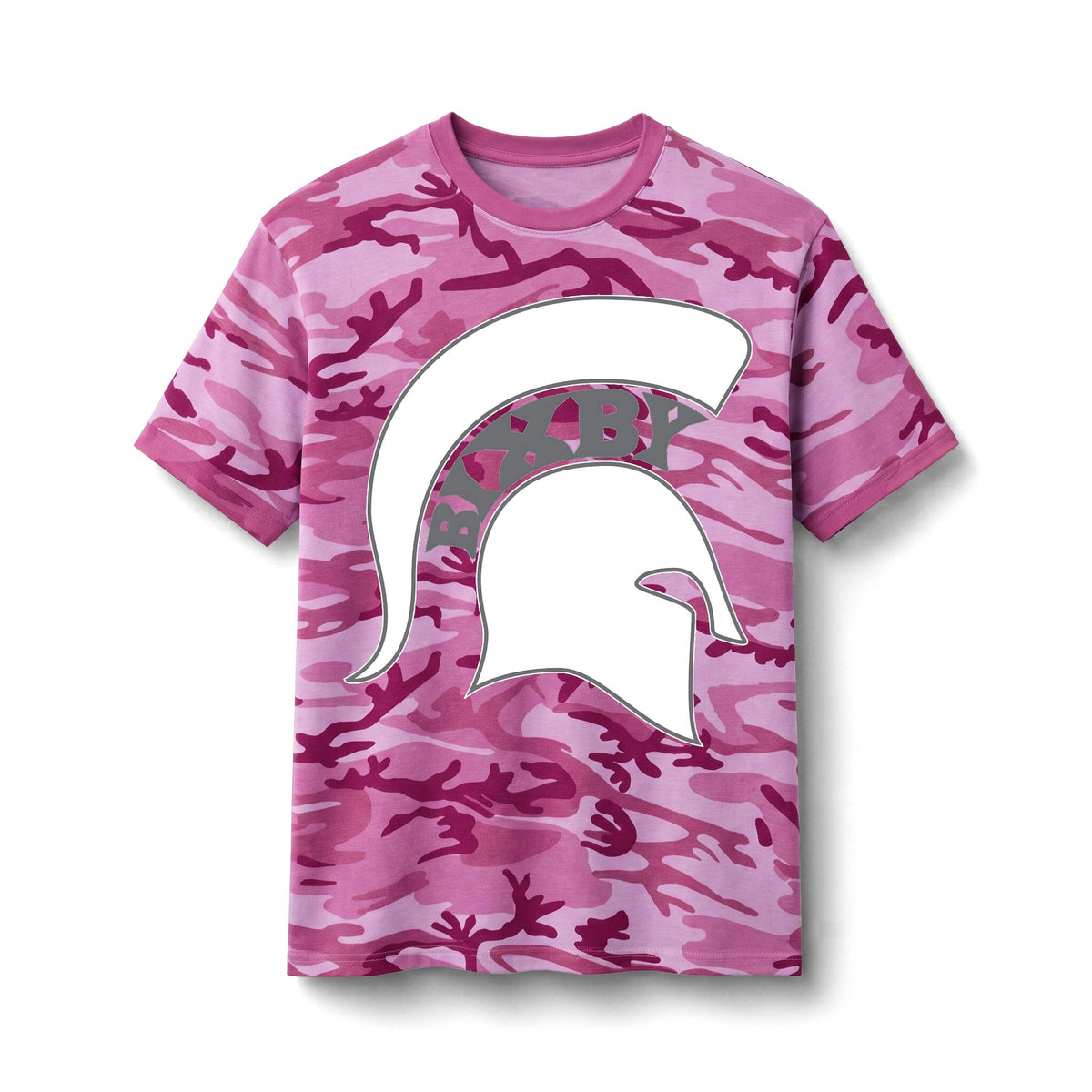 Bixby Spartans Camo Spartan Helmet - Military Style Cotton T‑ Tee