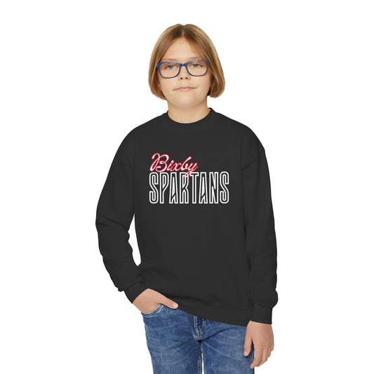 Bixby Spartans Cursive Youth Gildan Sweatshirt