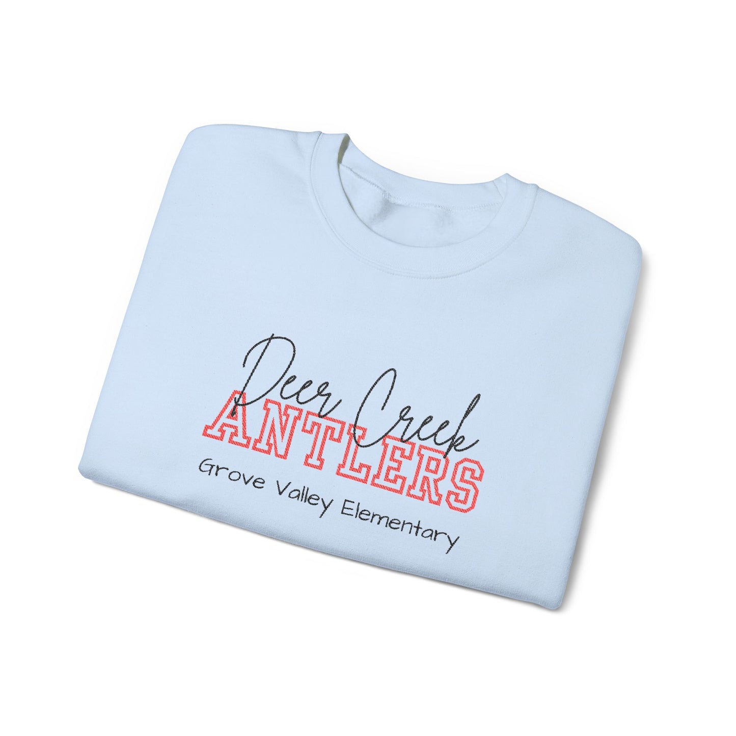Personalized Embroidered Deer Creek Antlers Crewneck Sweatshirt