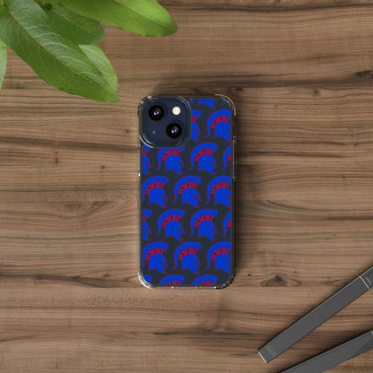 Spartan Blue Logo Clear Apple Phone Case
