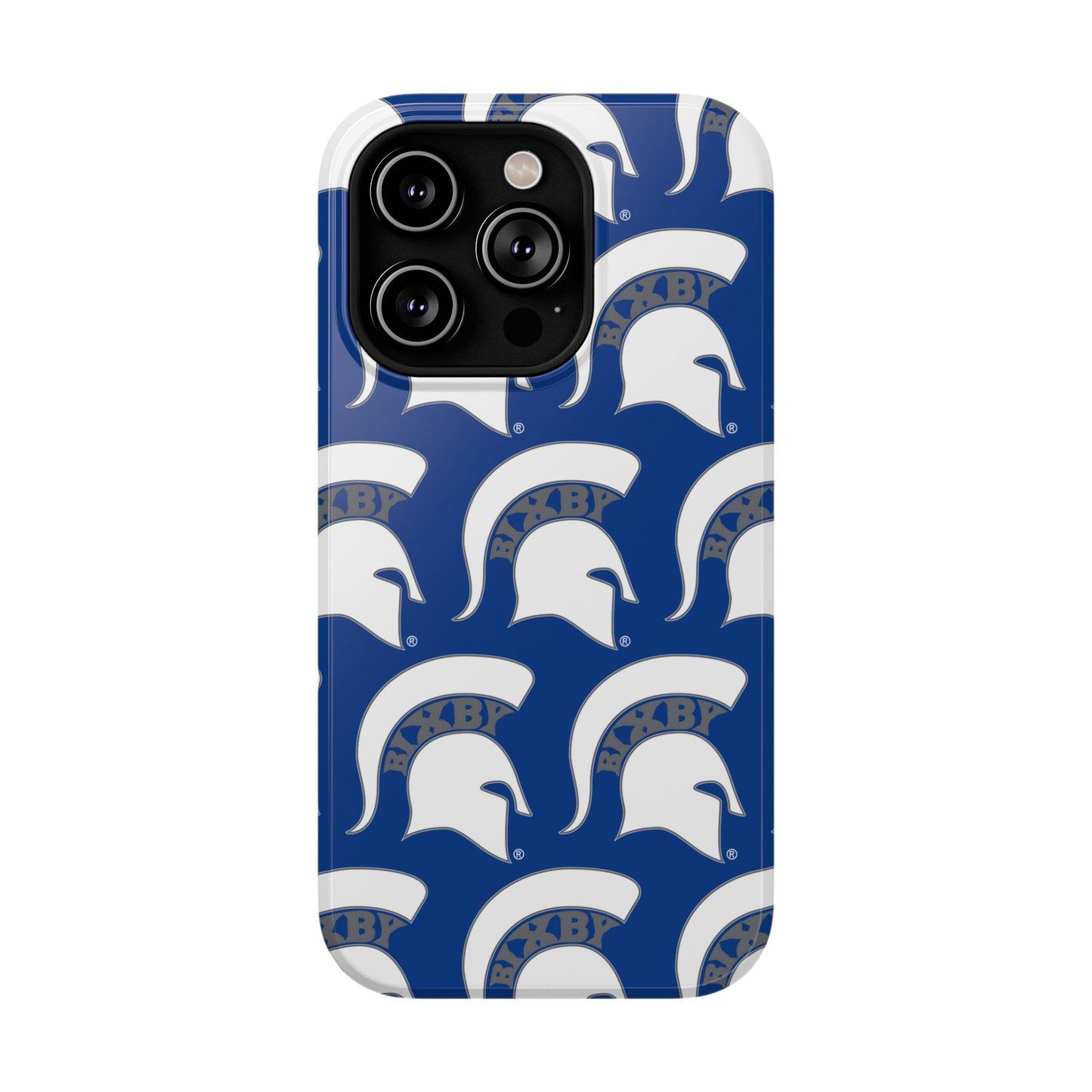 Bixby Spartan White Logo Impact Resistant iPhone Case
