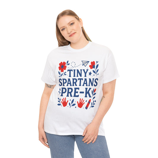 Floral Tiny Pre-K Spartan Gildan Tee