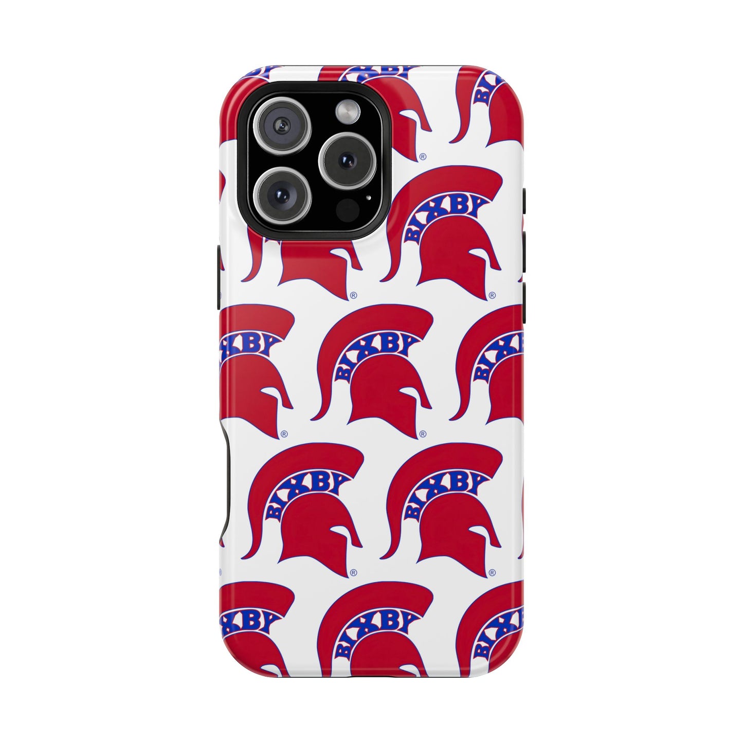 Bixby Spartan Red Logo Impact Resistant iPhone Case