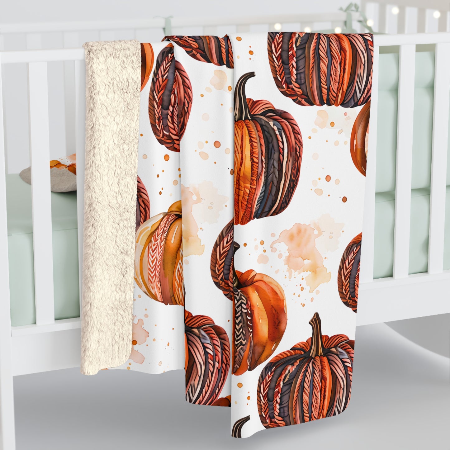 Autumn Pumpkin Paradise Sherpa Comfy Blanket