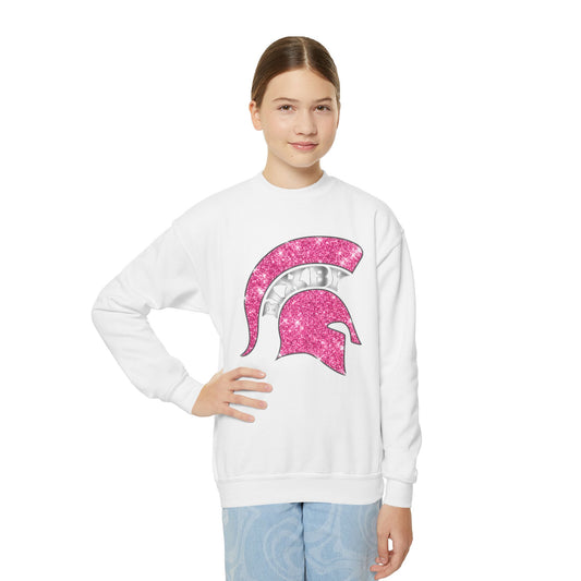 Bixby Spartan Helmet Bling Youth Gildan Sweatshirt