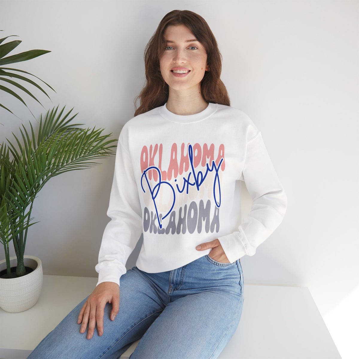 Bixby Spartans Custom City Name Oklahoma Script Sweatshirt