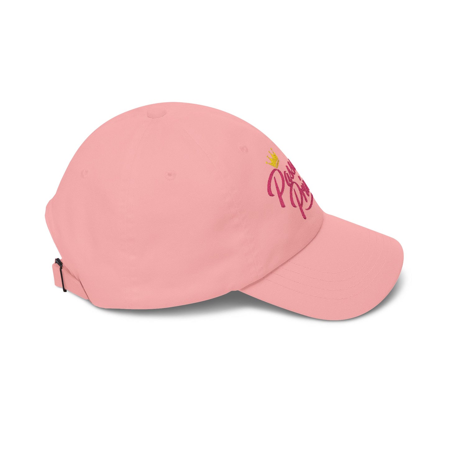 Passenger Princess Dad Cap – Embroidered White Baseball Hat with Pink Script and Crown
