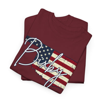 Oklahoma Flag Bixby Script Gildan Tee