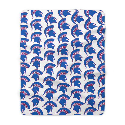 Bixby Blue Patterned Logo Comfy Sherpa Fleece Blanket