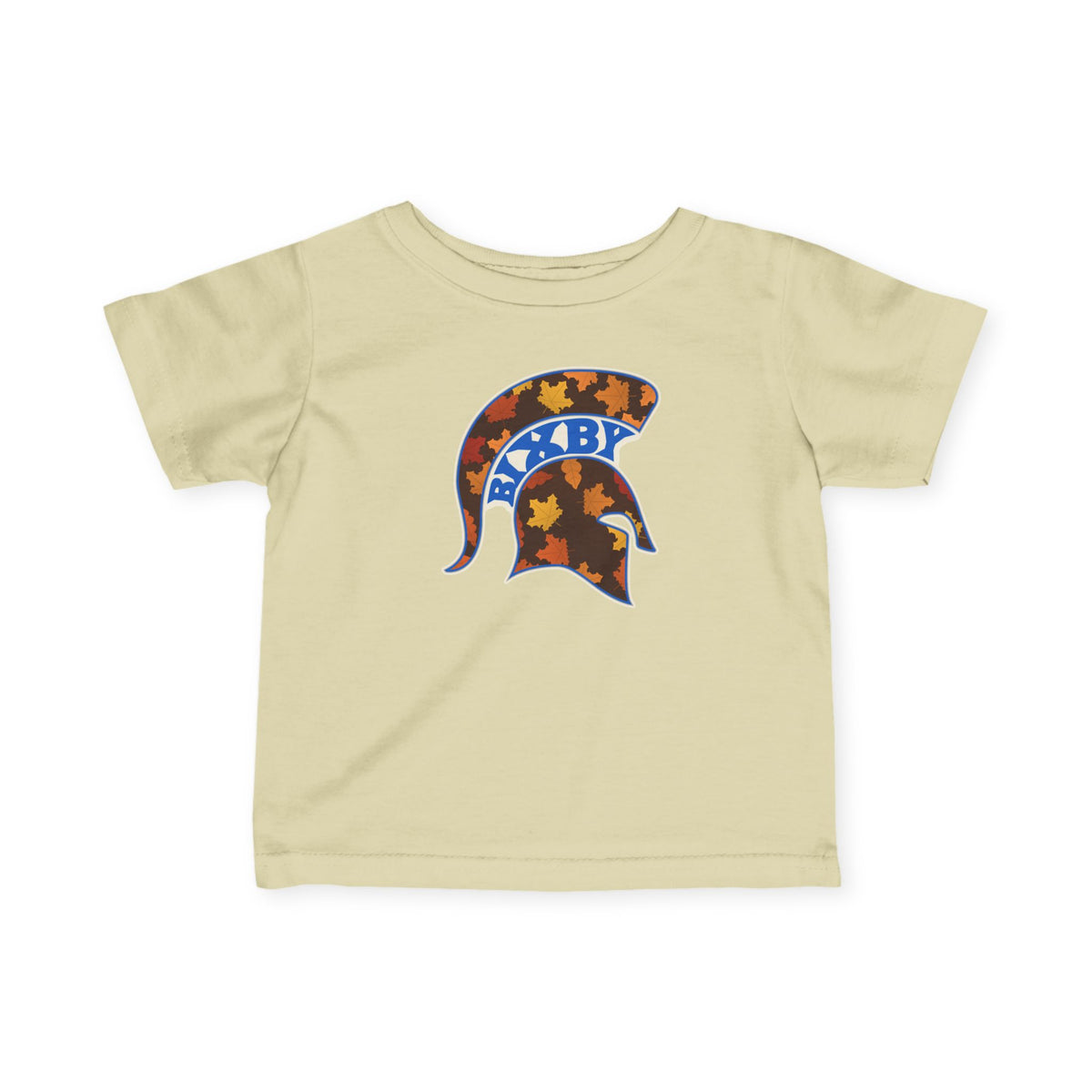 Bixby Spartans Fall Leaves Helmet Infant Tee – Baby Autumn Game Day Shirt