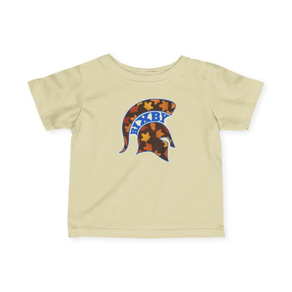 Bixby Spartans Fall Leaves Helmet Infant Tee – Baby Autumn Game Day Shirt