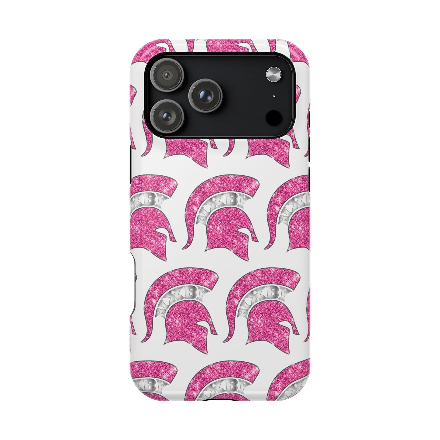 Bixby Spartan Pink Bling Logo Impact Resistant iPhone Case