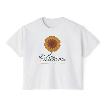 Indian Blanket Garden Script Oklahoma Boxy Comfort Colors Tee