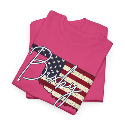 Oklahoma Flag Bixby Script Gildan Tee