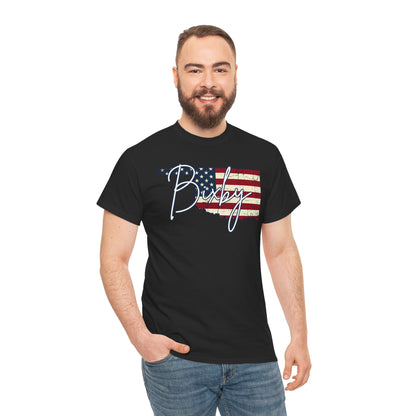 Oklahoma Flag Bixby Script Gildan Tee