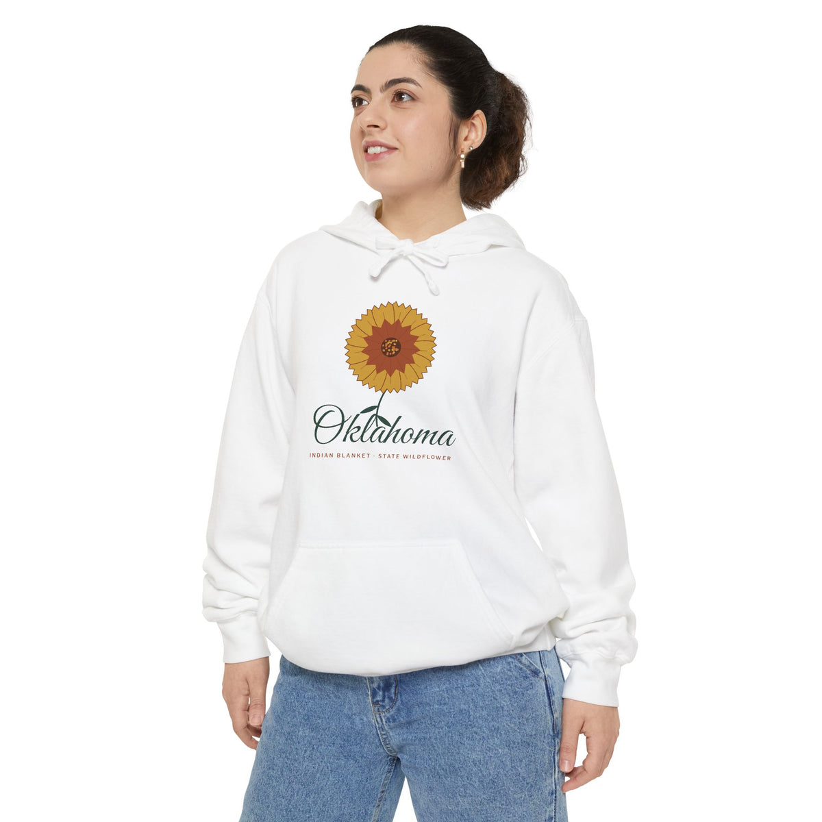 Indian Blanket Garden Script Oklahoma Hoodie | Comfort Colors