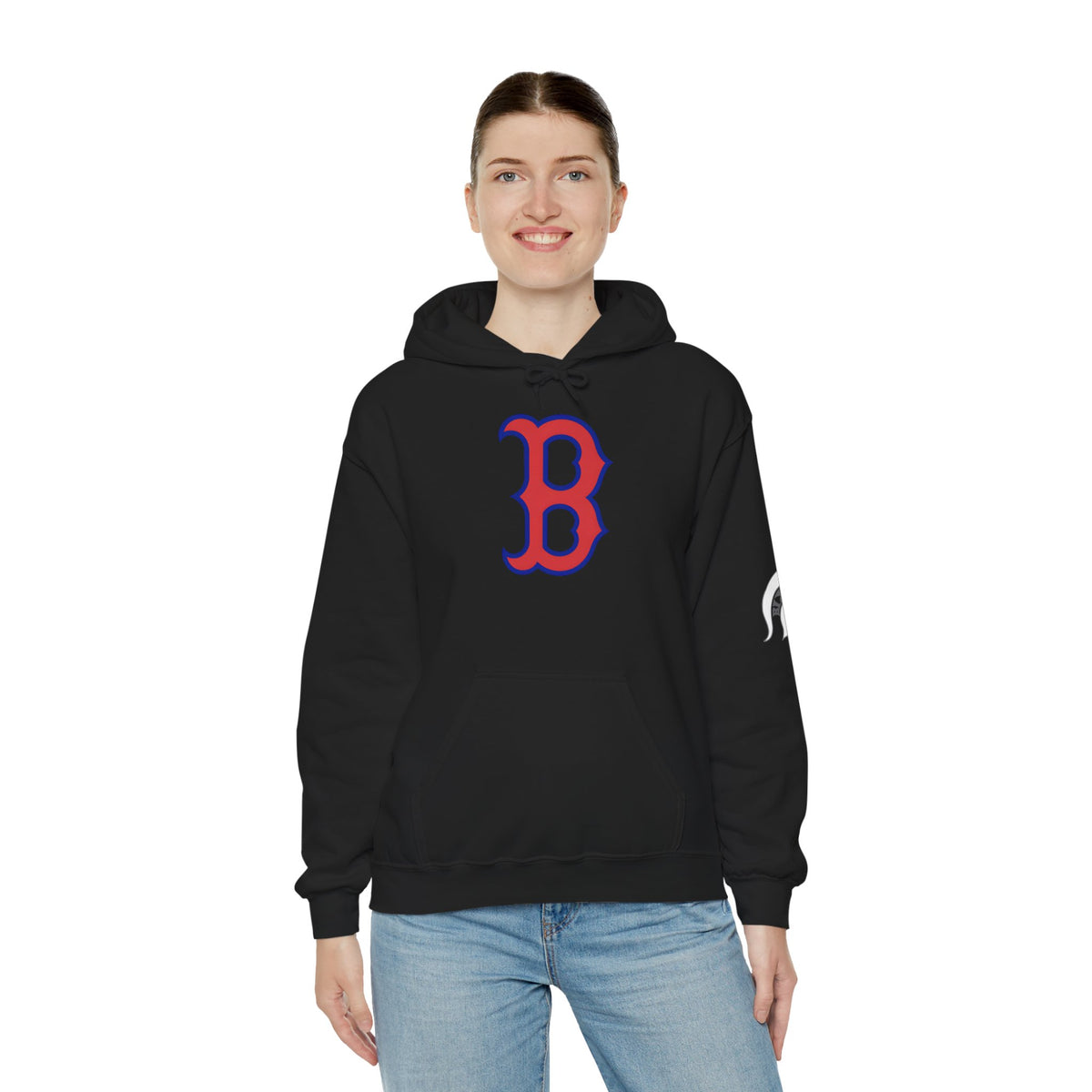 Bixby Spartans 'B' Logo With Sleeve Spartan Hoodie