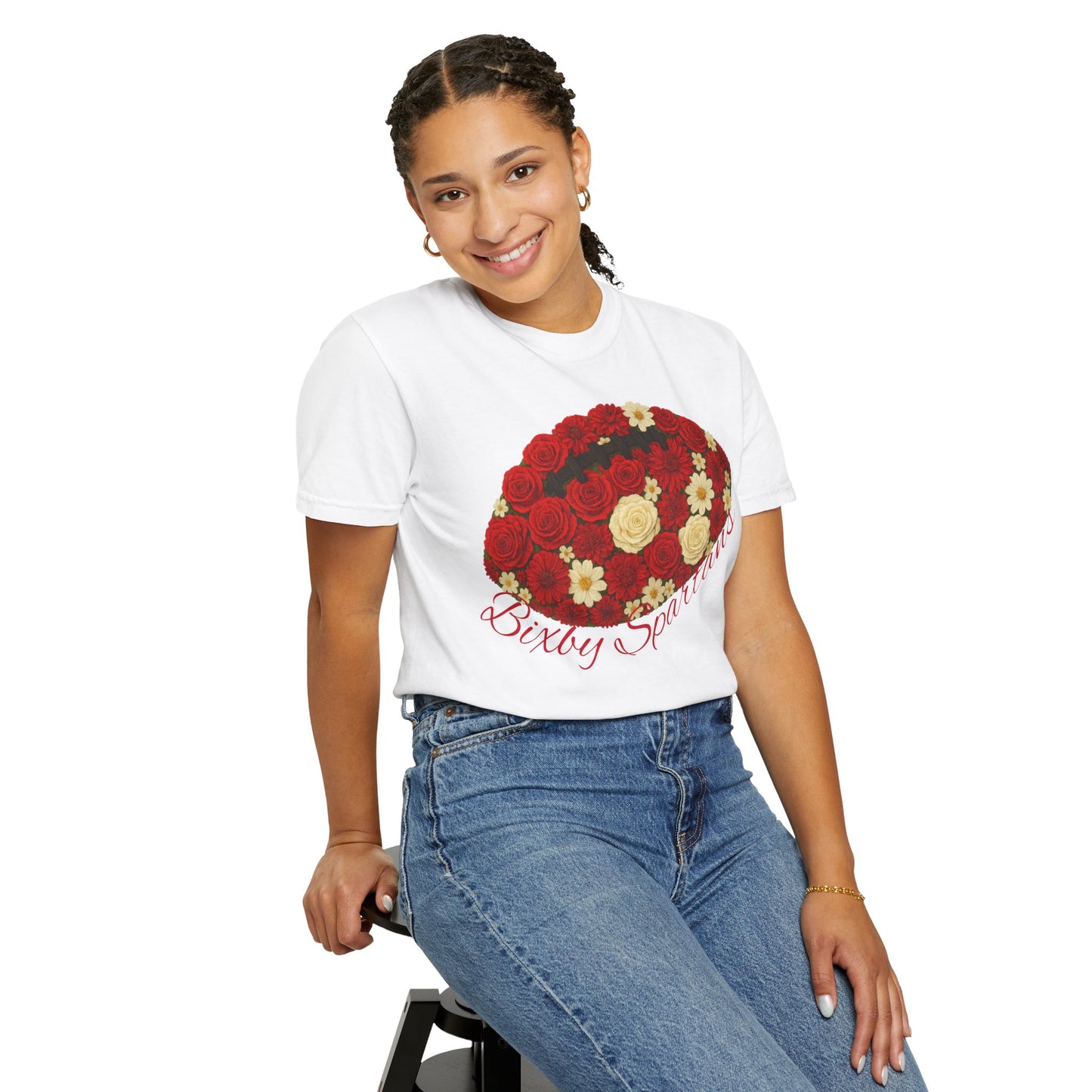 Bixby Spartans Floral Comfort Colors Tee