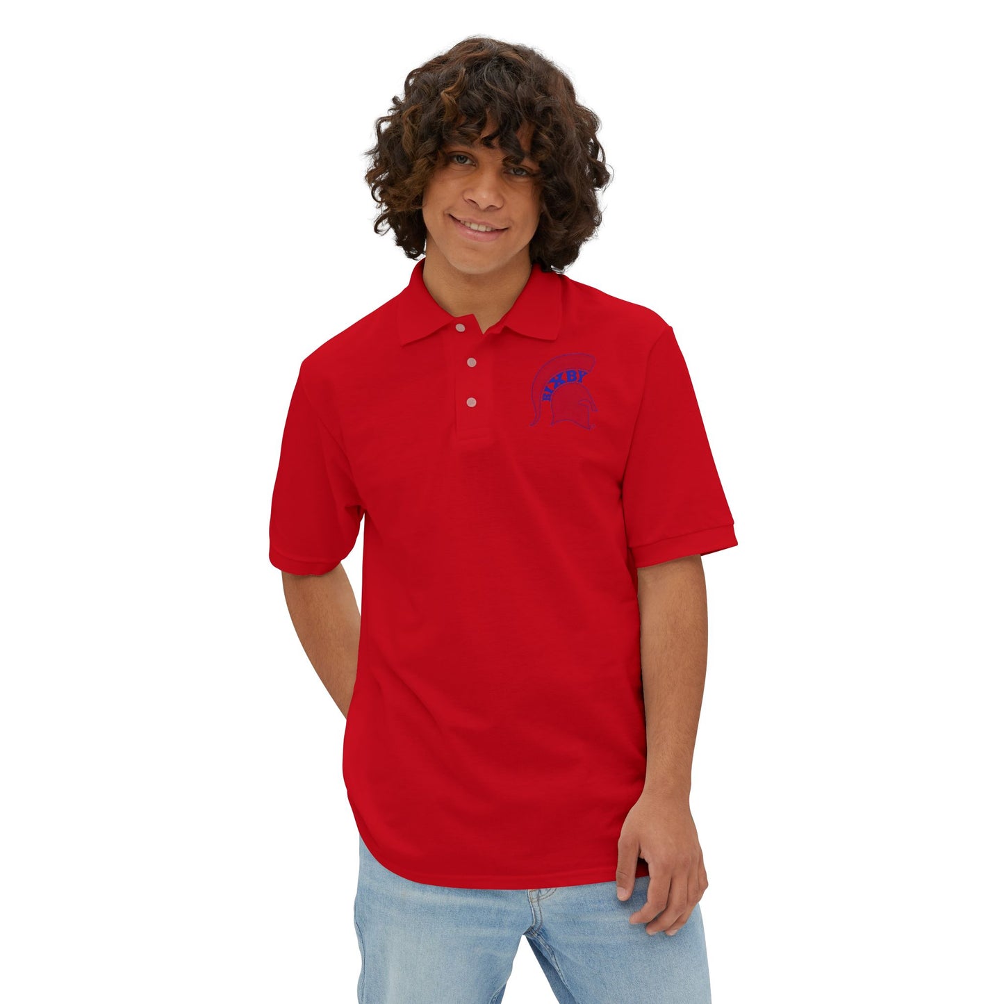 Spartan Red Logo Jerzees Polo