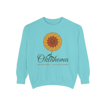Indian Blanket Garden Script Oklahoma Crewneck Sweatshirt | Comfort Colors