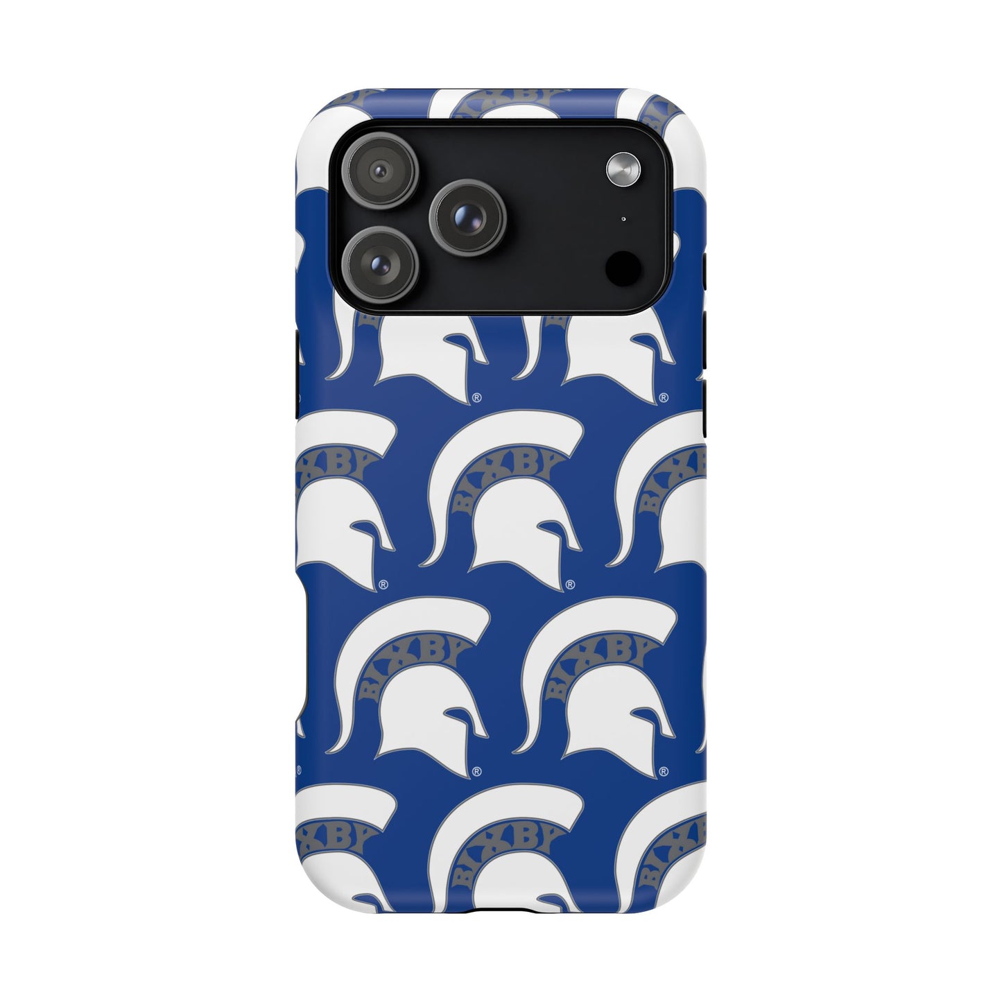 Bixby Spartan White Logo Impact Resistant iPhone Case