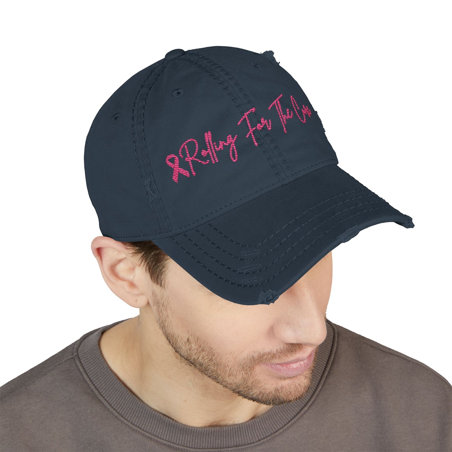 Where RV USA Breast Cancer Awareness Embroidered Distressed Ballcap
