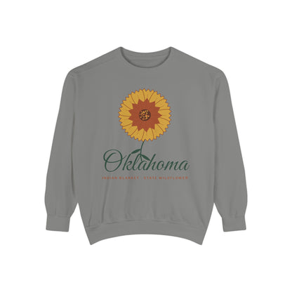 Indian Blanket Garden Script Oklahoma Crewneck Sweatshirt | Comfort Colors