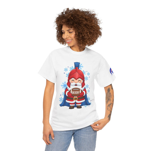 Spartan Football Santa Gildan Tee With Sleeve Print