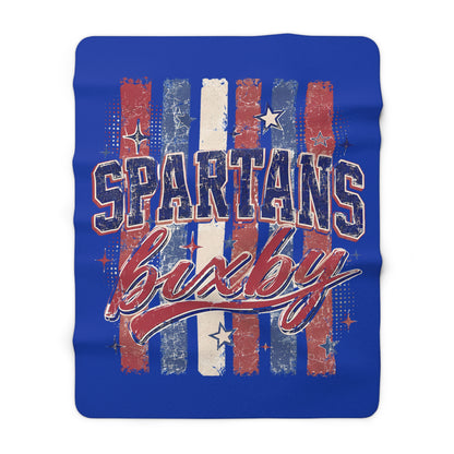 Spartans Bixby Sherpa Blanket – Vintage Red, White & Blue Team Throw