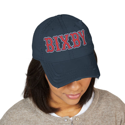 Distressed Embroidered 'BIXBY' Vintage Baseball Cap