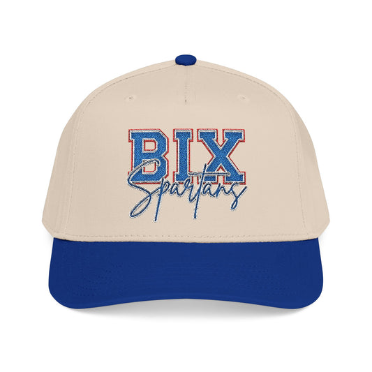 Embroidered BIX Script Baseball Cap — Retro Distressed Patch Hat