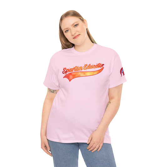 Spartan Educator Fall Design Gildan Tee With Sleeve Logo