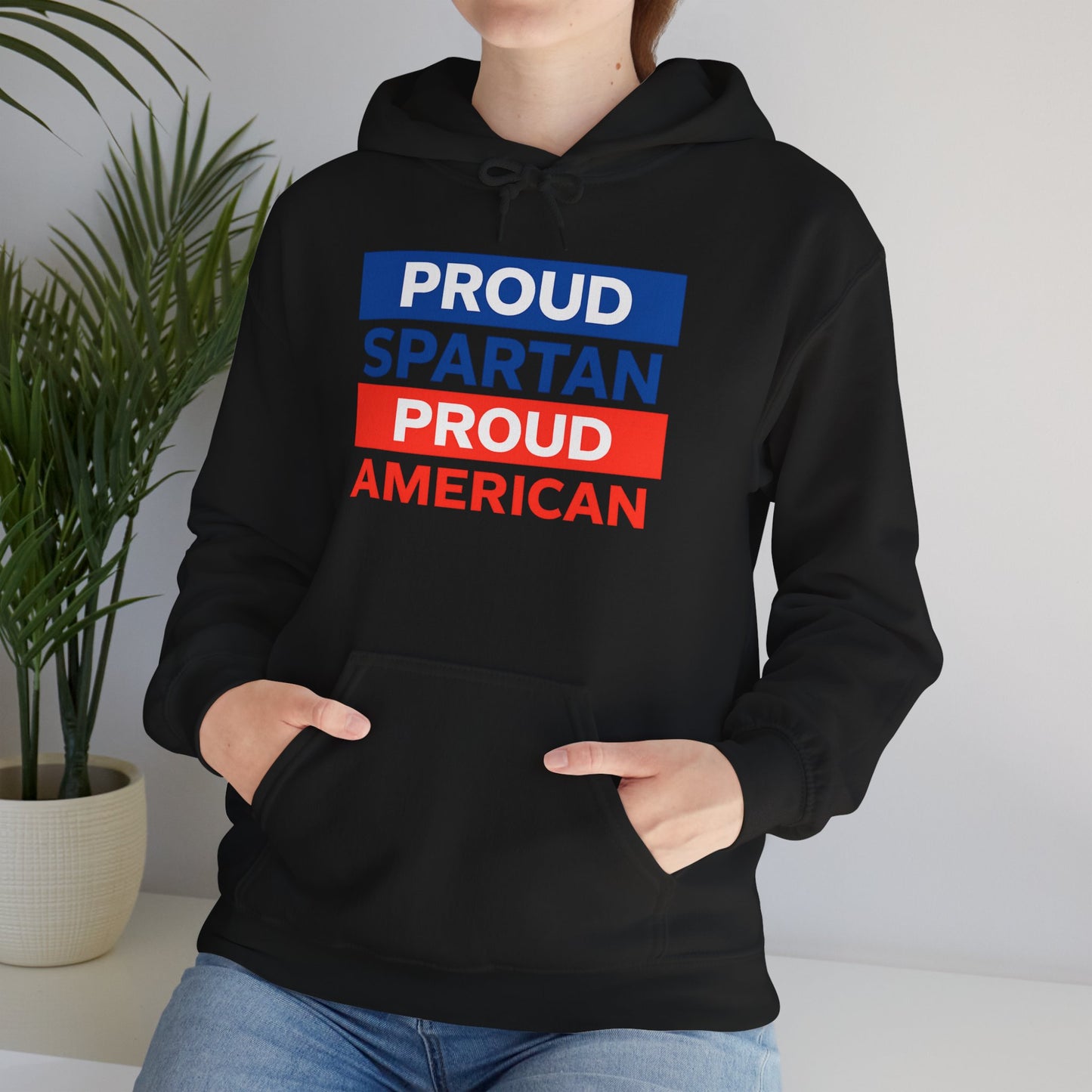 Proud Spartan Proud American Gildan Hoodie