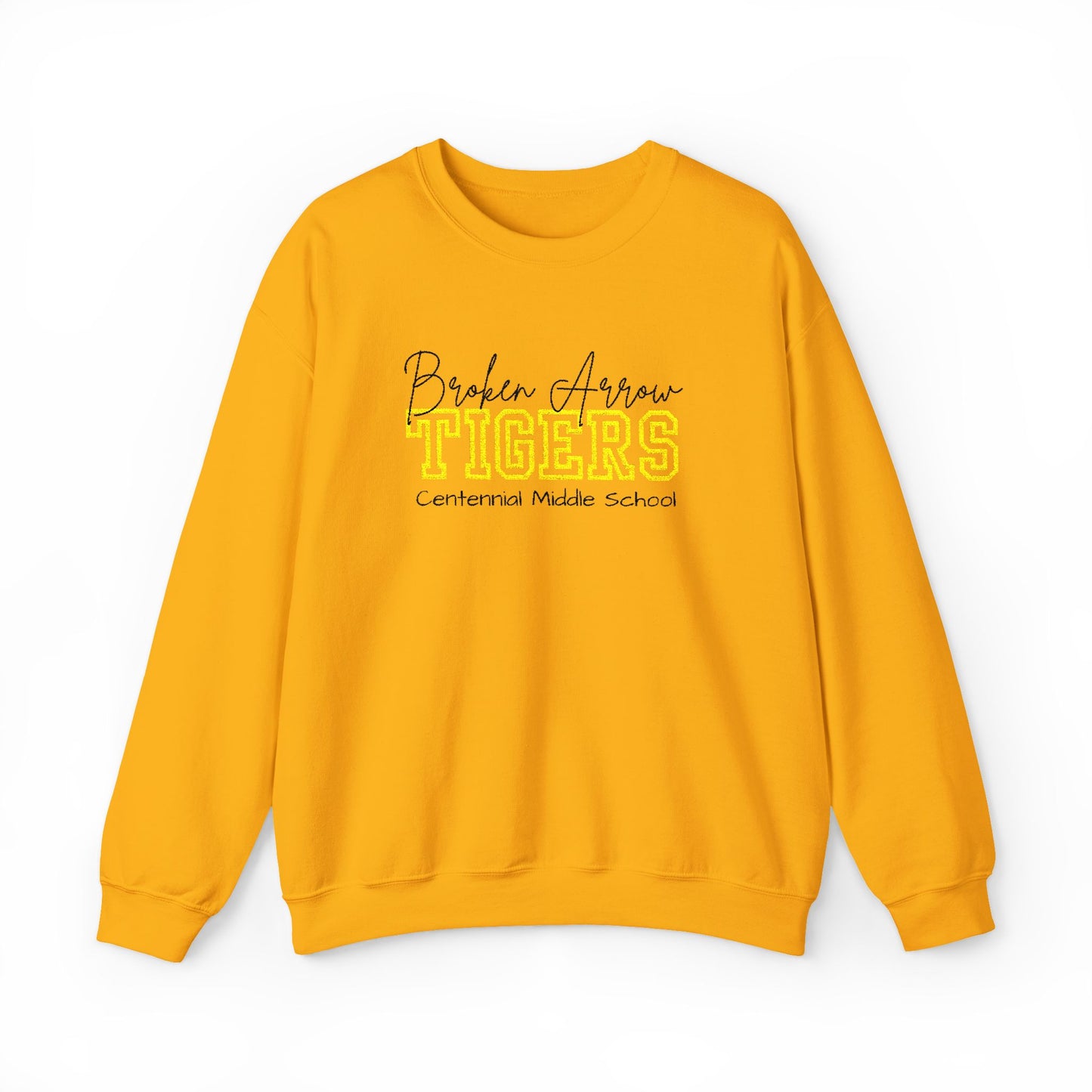 Personalized Embroidered Broken Arrow Tigers Crewneck Sweatshirt